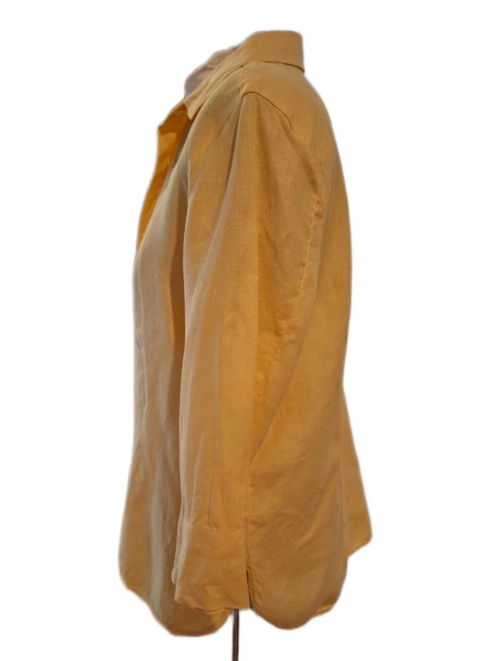 Talbots  Irish Linen Vintage Light Yellow Button‑Up Shirt Size 12 - Picture 4 of 11
